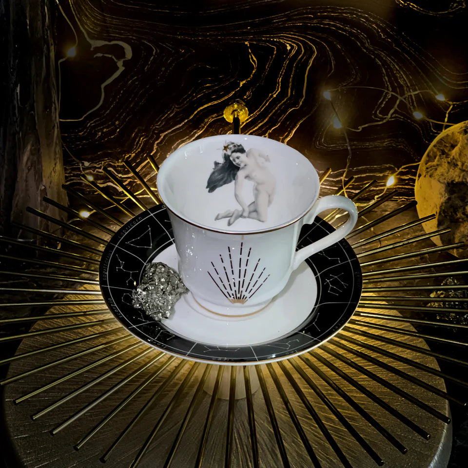 Astrological Lady Tea Cup and Saucer