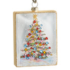 Decorative Christmas tree ornament with colorful decorations on a white background