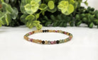 Tourmaline Watermellon 3mm Faceted Bead Stretch Bracelet full view
