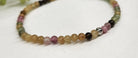 Tourmaline Watermellon 3mm Faceted Bead Stretch Bracelet on white background