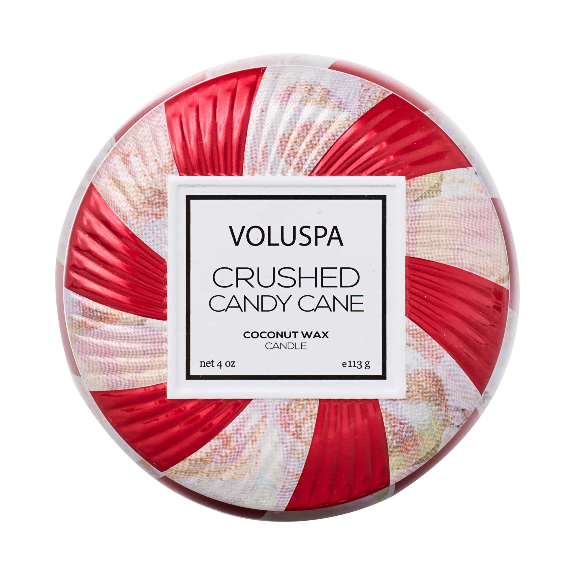 Voluspa Crushed Candy Cane Mini Tin Candle