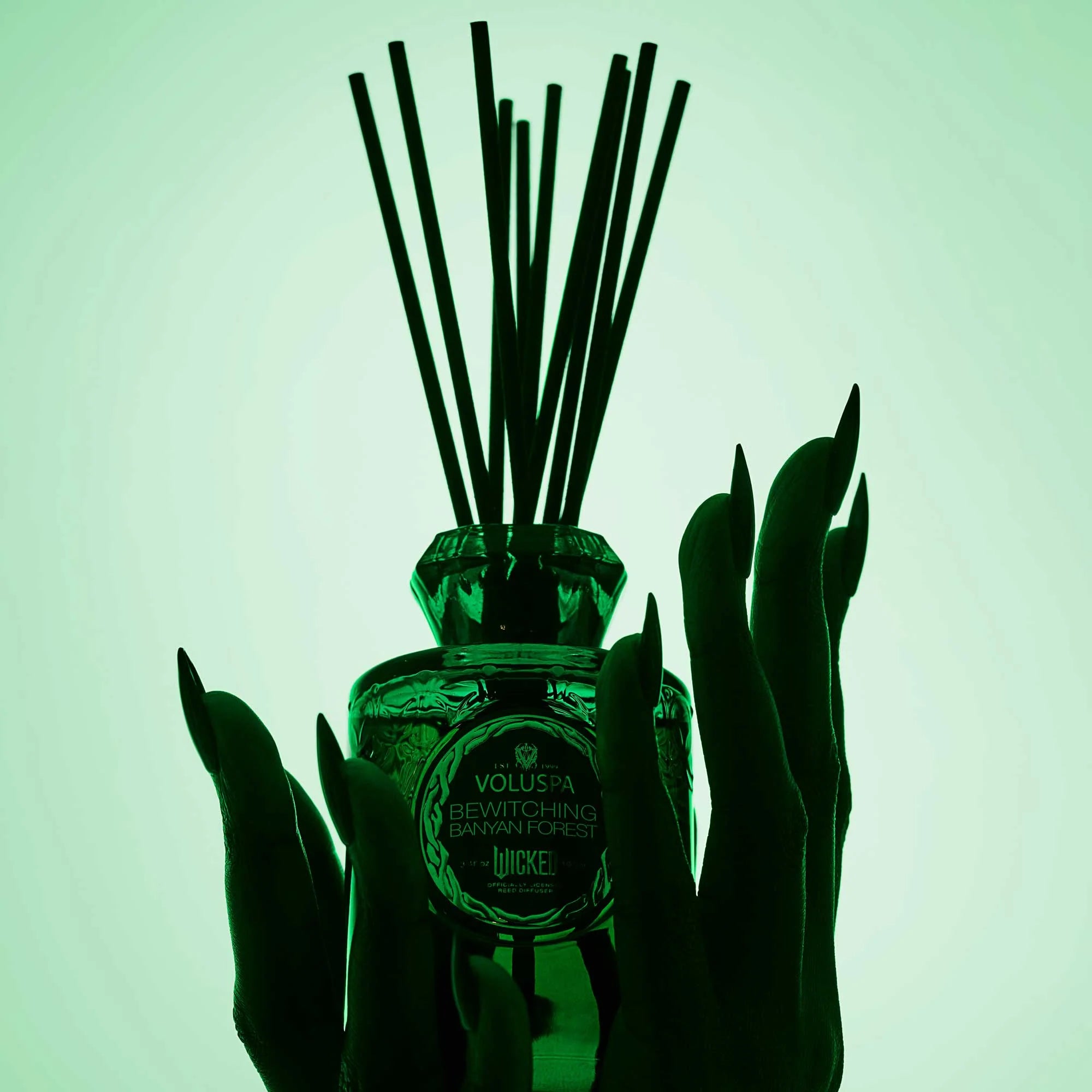 Bewitching Banyan Forest Reed Diffuser (Wicked Collection) and witch hands