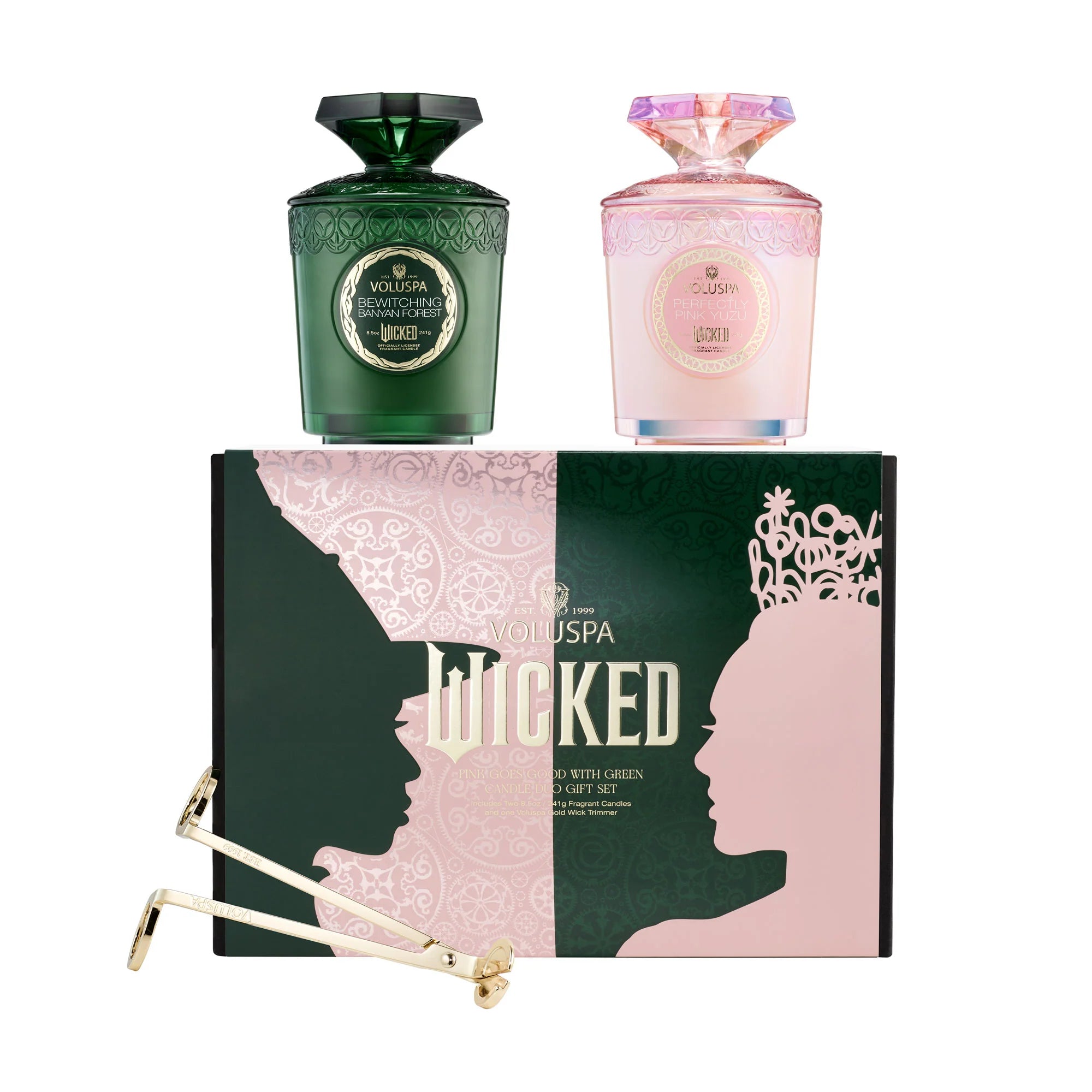 Pink Goes Good With Green Candle Duo Set (Wicked Collection)