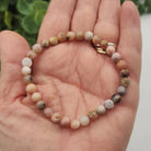 Pink Opal 6mm Smooth Bead Stretch Bracelet on Hand
