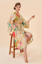 Tropical Flora & Fauna Kimono Gown Front