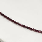 Garnet 3mm Necklace Silver Chain Adjustable Up Close