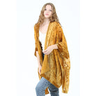 Mustard Burnout Velvet Kimono Side