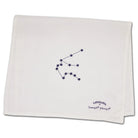 White towel with star constellation design and 'catstudio' branding on a white background