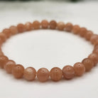 Peach Moonstone Bracelet Up Close