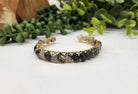 Quartz Rutilated Bangle Bracelet 18KT White Gold Overlay Full