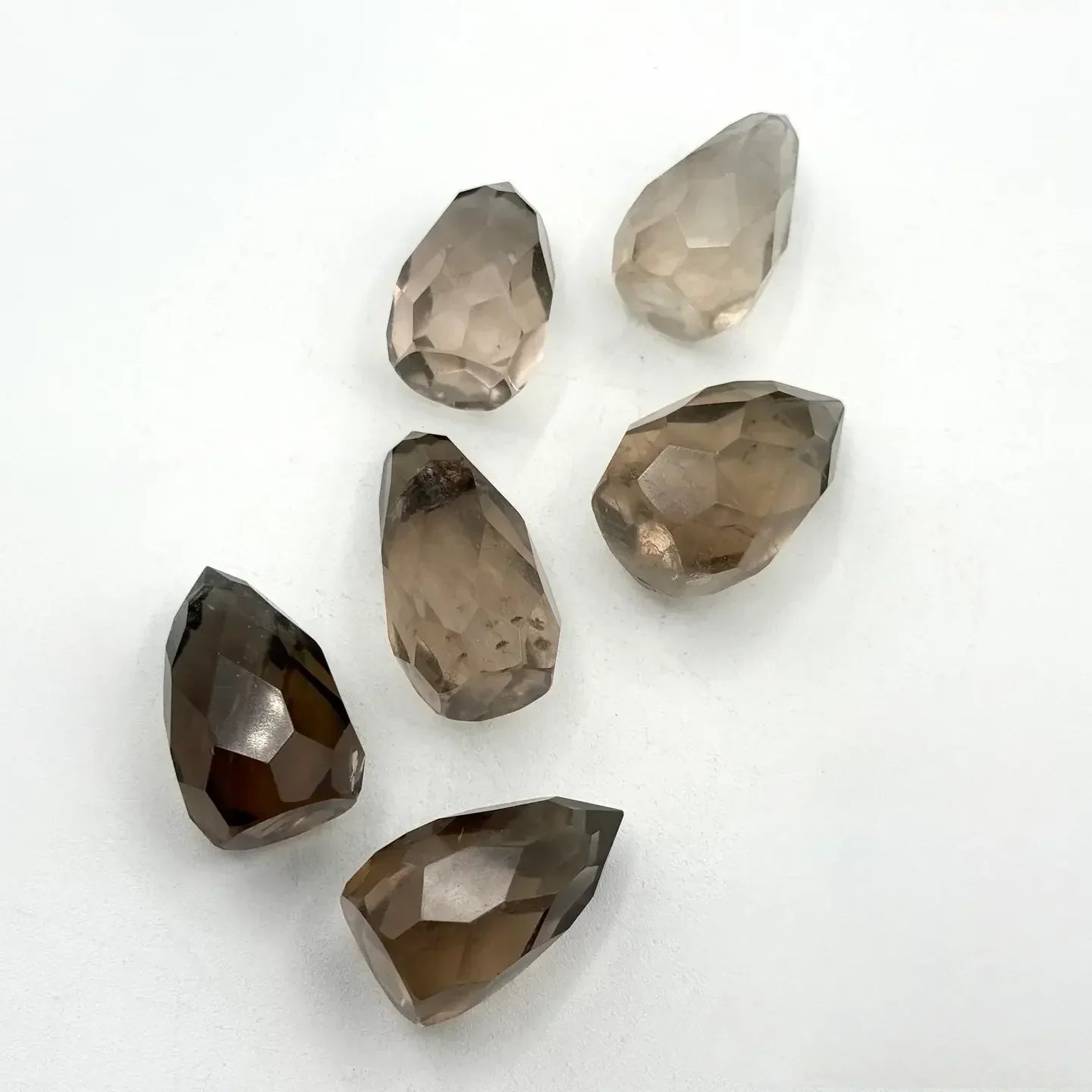 Smoky Quartz Faceted Crystal Pear Shape