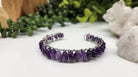 Amethyst Bangle Bracelet 18KT White Gold Overlay full view