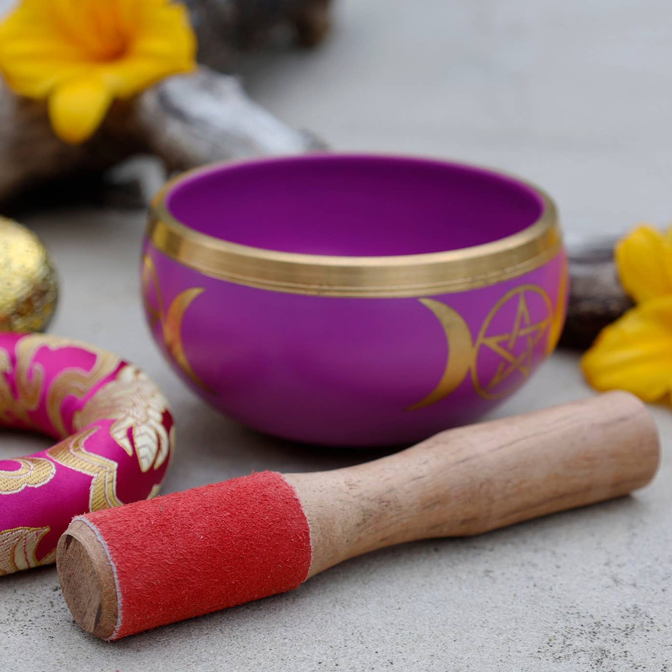 Triple Moon Singing Bowl Up Close