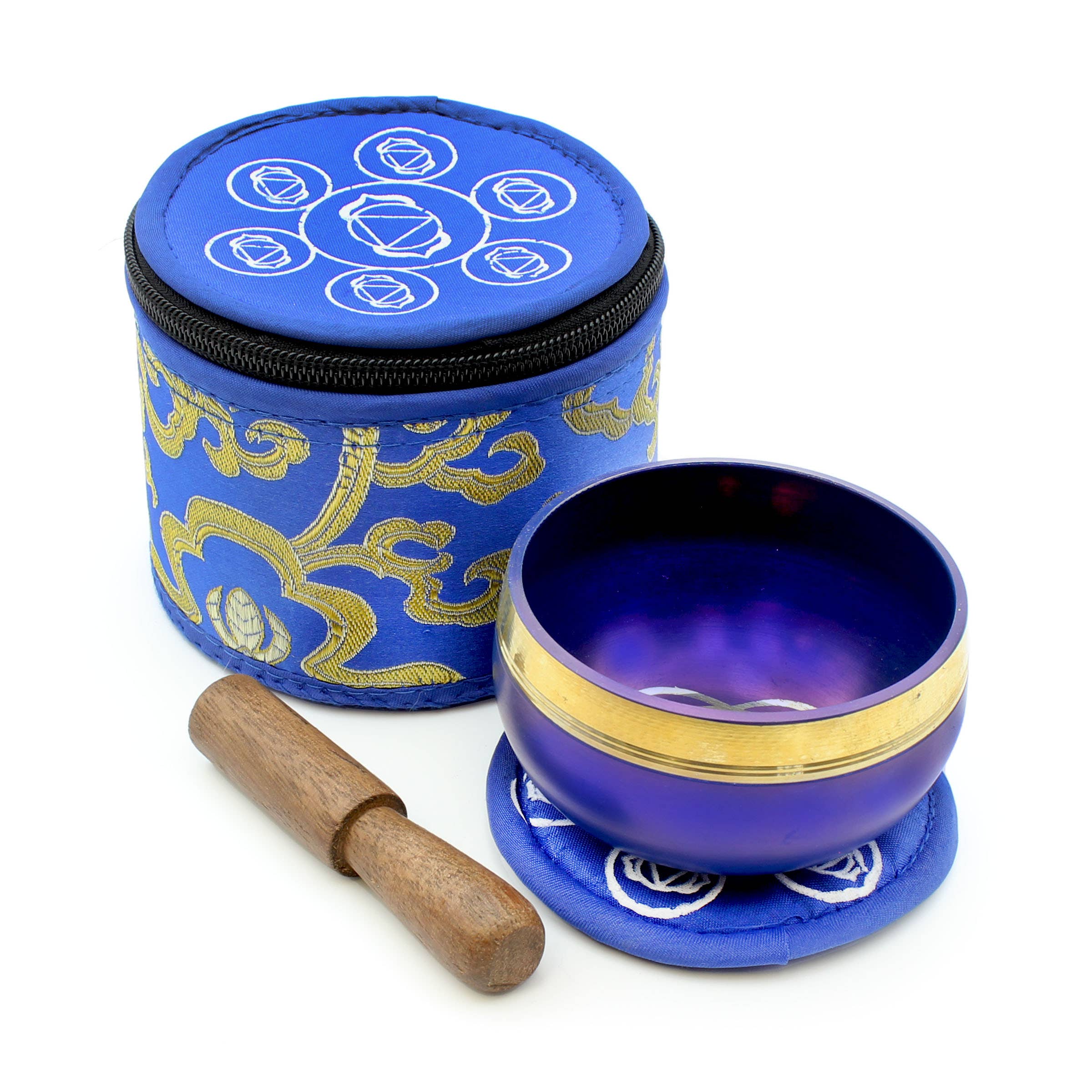 Third Eye Chakra Metal Singing Bowl in Silk Brocade Case