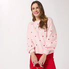 Blush Hearts Sweater Front View