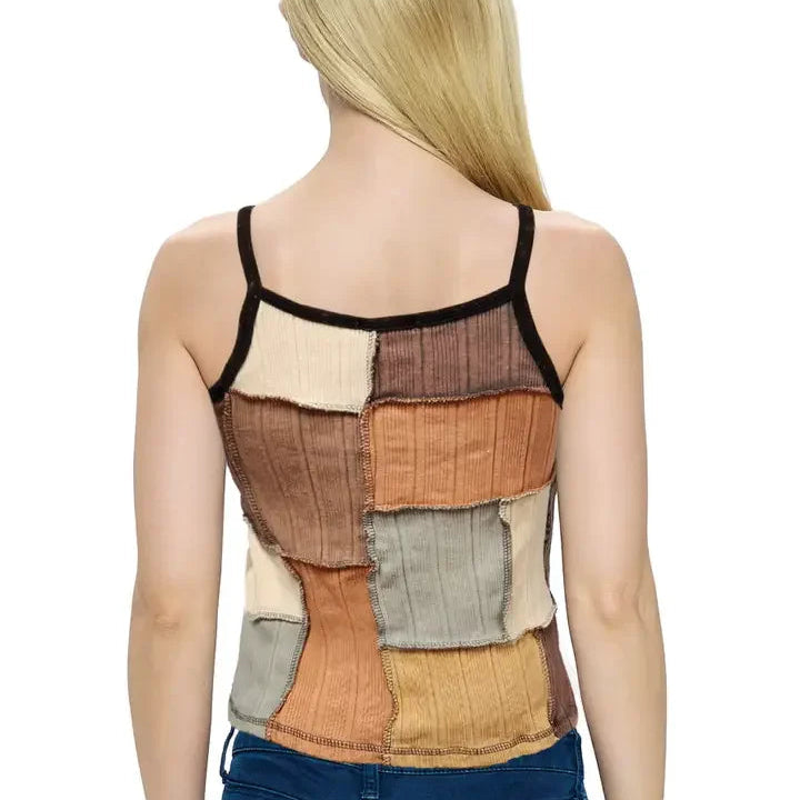 Hippie Patchwork Tank Top Back View