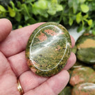 Unakite Worry Stone in Hand