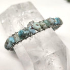 Larimar Bangle Bracelet 18KT White Gold Overlay Up Close On Stone Top View