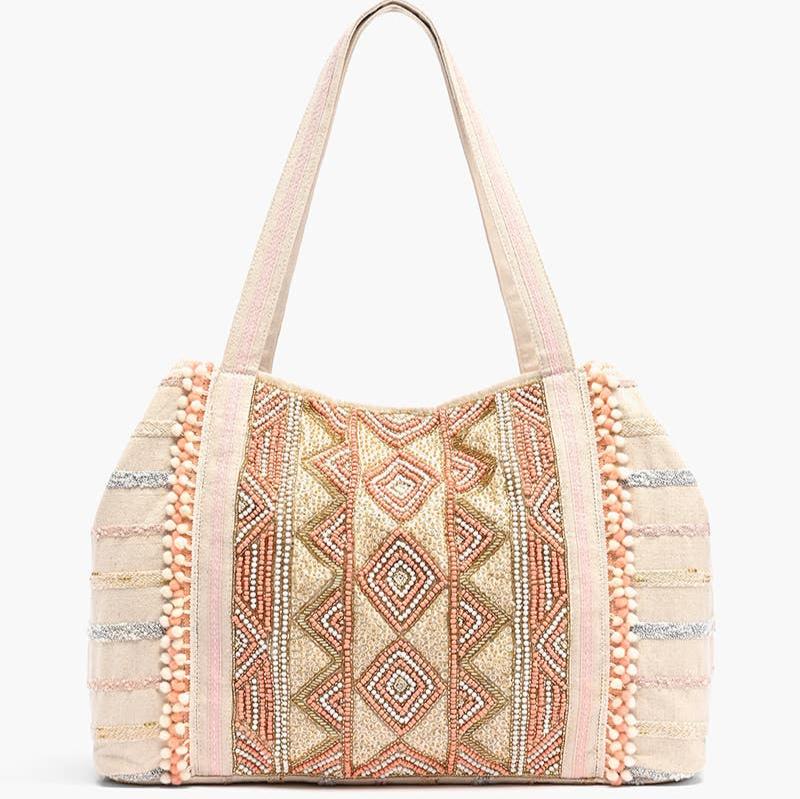 Rose Gold Beaded Tote Bag Product View