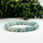 Amazonite Faceted Bead Stretch Bracelet Side View