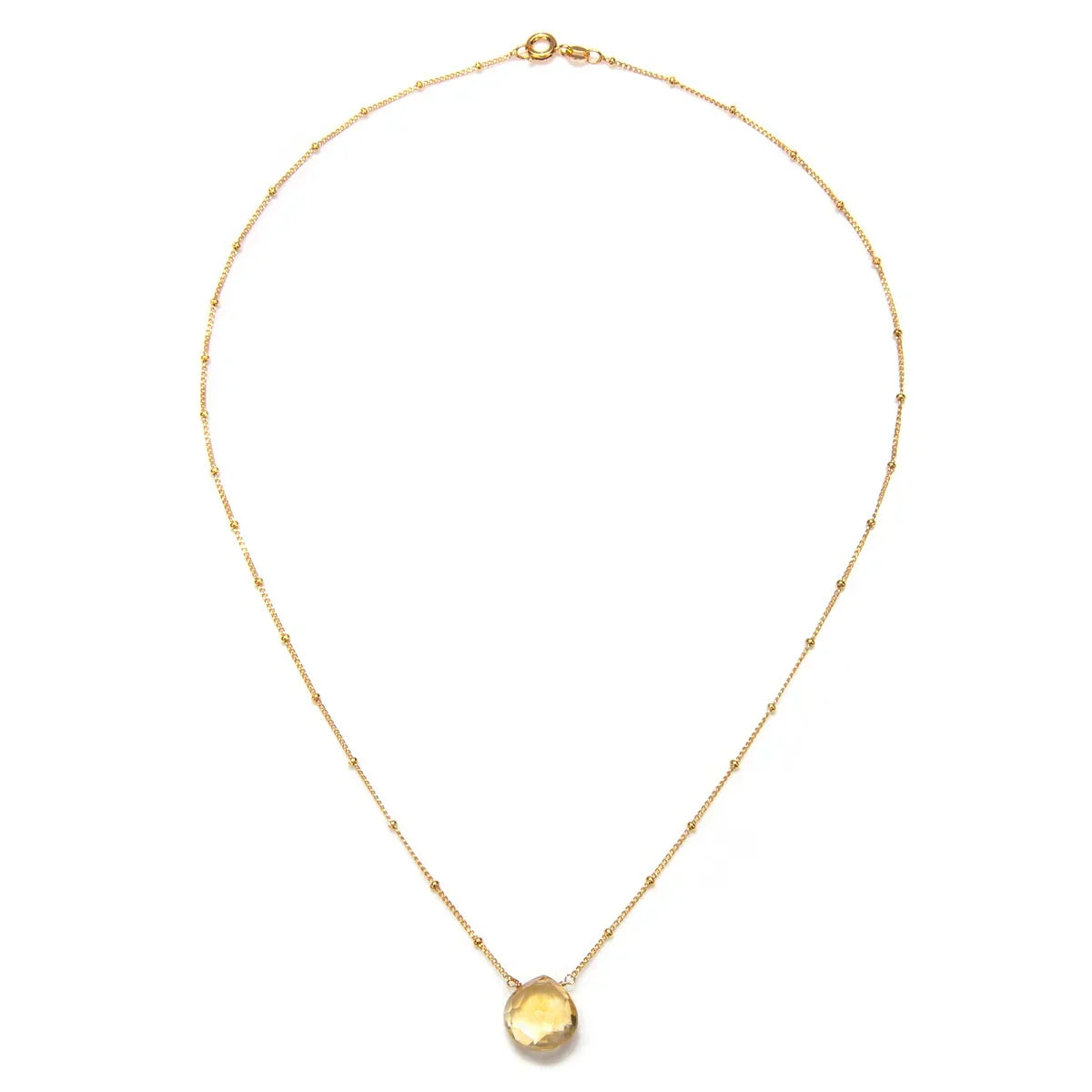 Brighter Than Sunshine Citrine Abundance Gold Teardrop Necklace Whole View