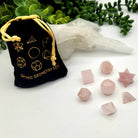Rose Quartz 7 Piece Geometric Set with Pouch by Crystal