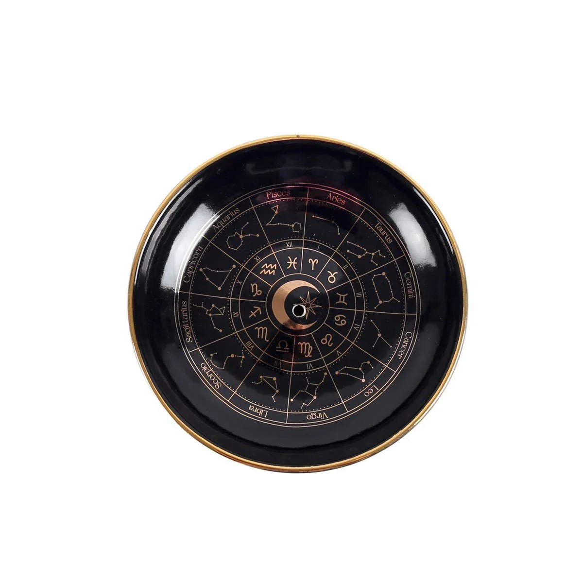 Astrology Wheel Ceramic Incense Holder Top View