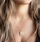 Virgo Astrological Sun Sign Medallion Necklace On Model