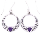 Celtic Wreath Earrlings with Faceted Amethyst Stone