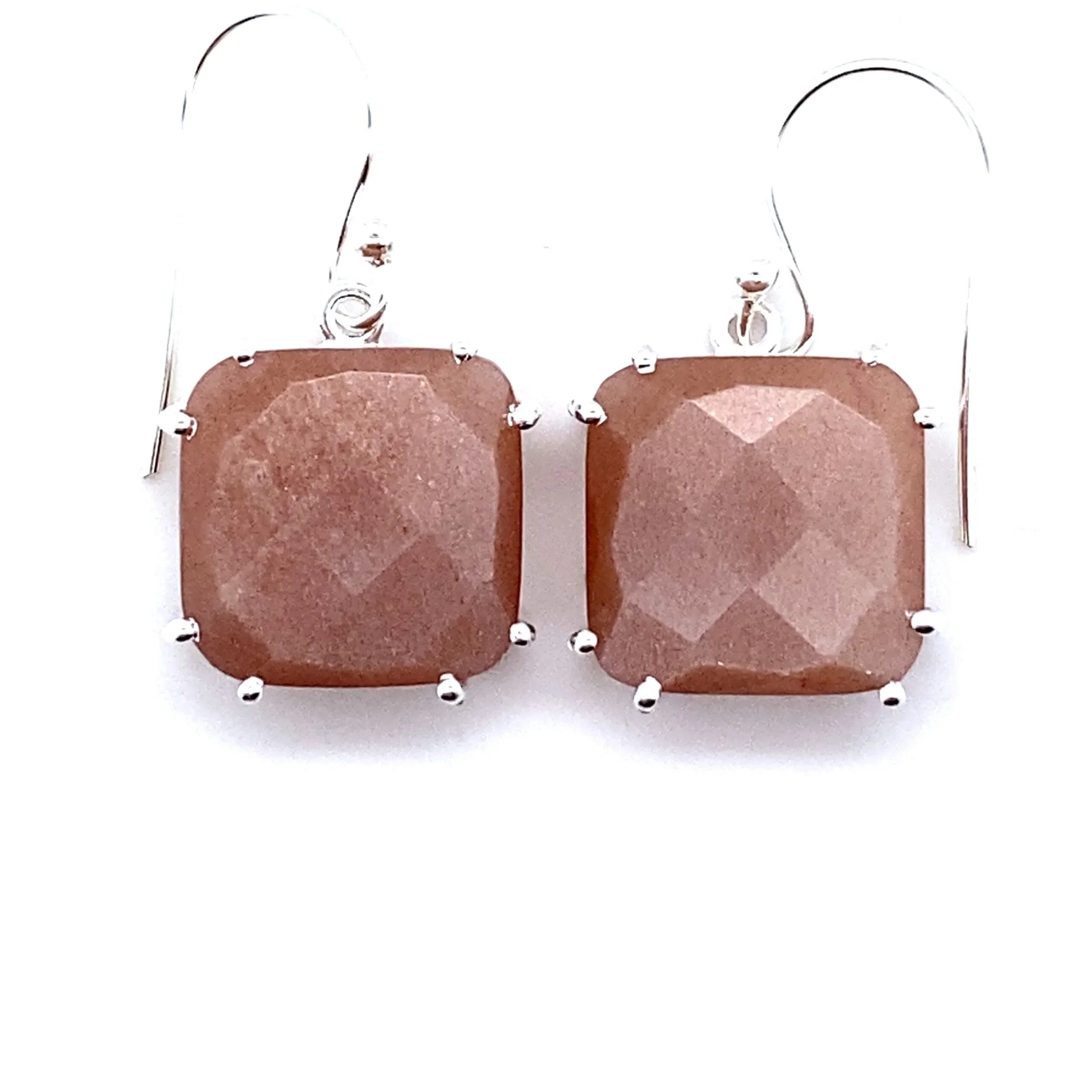 Sparkling Success Earrings in clearing Peach Moonstone.


