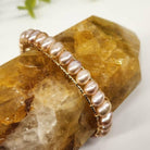Pearls Peach Bangle Bracelet 18KT Yellow Gold Overlay Top View