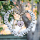 Feather Rock Heart Wreath w/ Stones