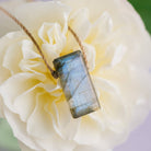 Labradorite Emerald Cut Necklace on Mighty Cord