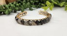Quartz Rutilated Bangle Bracelet 18KT White Gold Overlay Full Close View
