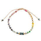 Multicolored beaded bracelet on a white background