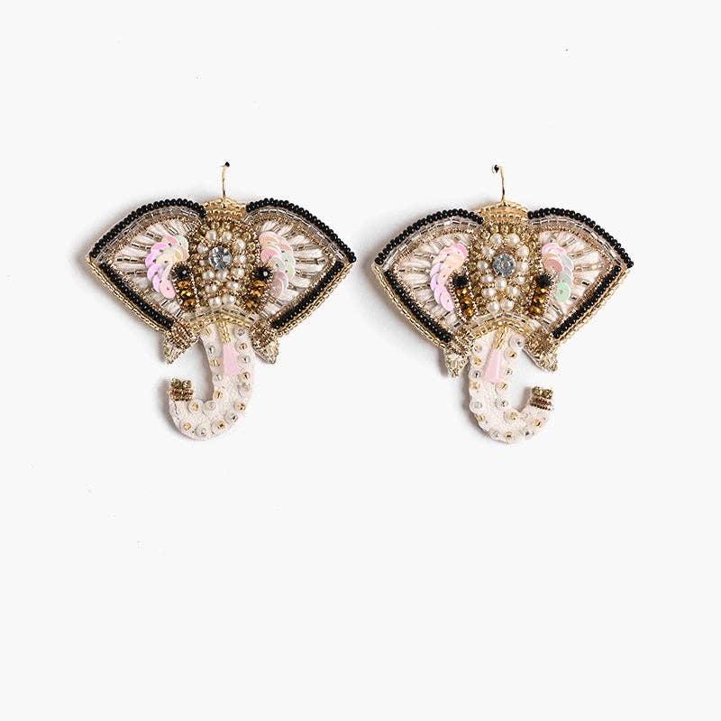 Good Luck Elephant Beaded Earrings