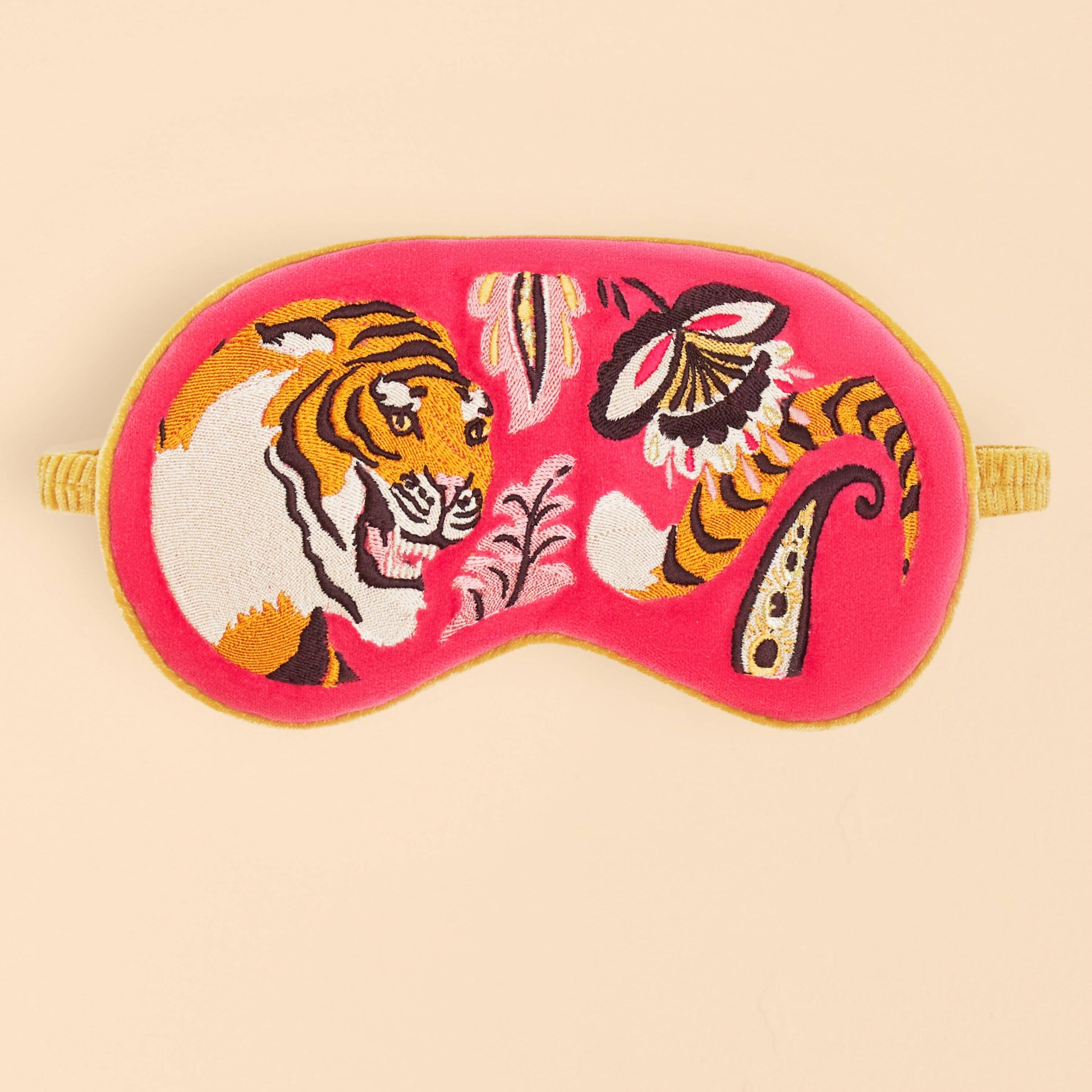 Thrill of the Tiger Luxury Lavender Velvet Eye Mask Single Image