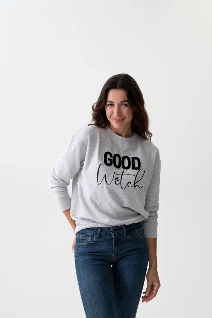Good Witch Sweatshirt on Model