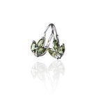 Fleur de Lis Faceted Leaf Moldavite Earrings