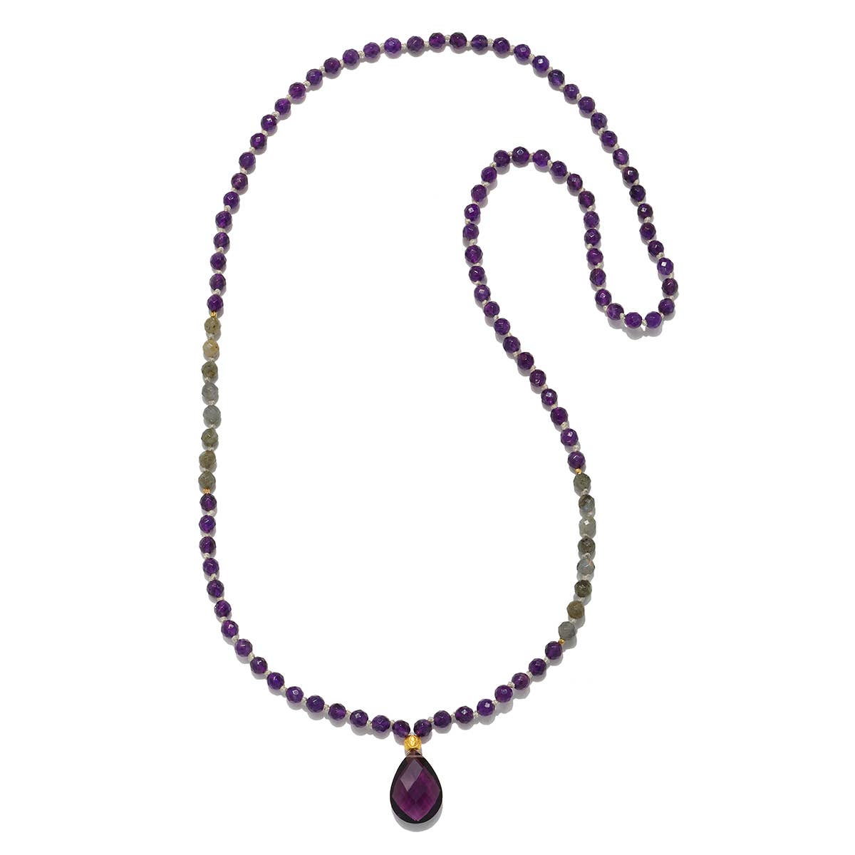 33" Amethyst color block mala Full Size