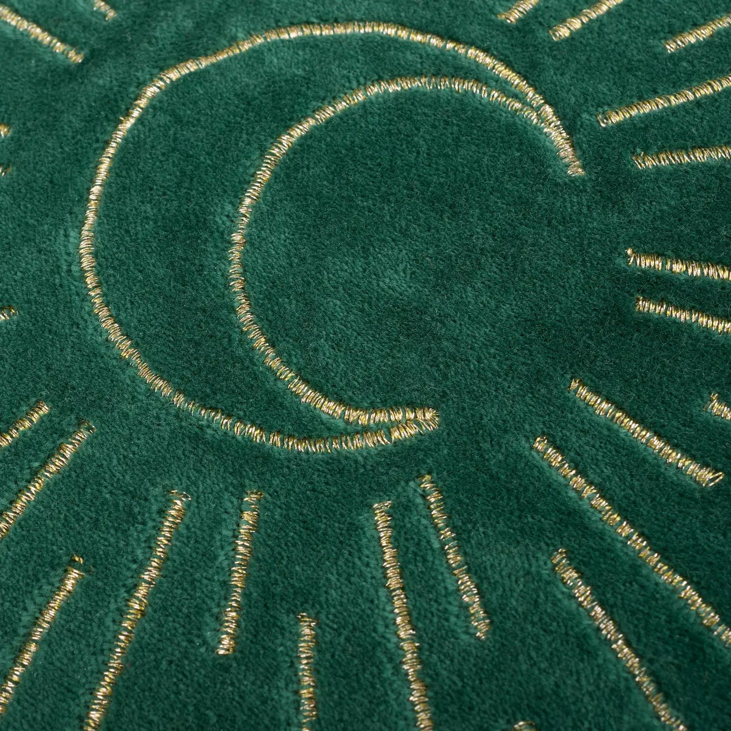 Emerald Moon and Stars Pillow Detail