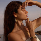 Spiritual Messenger Feather Earrings on Model