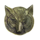 Bronze FOX head sculpture on a white background