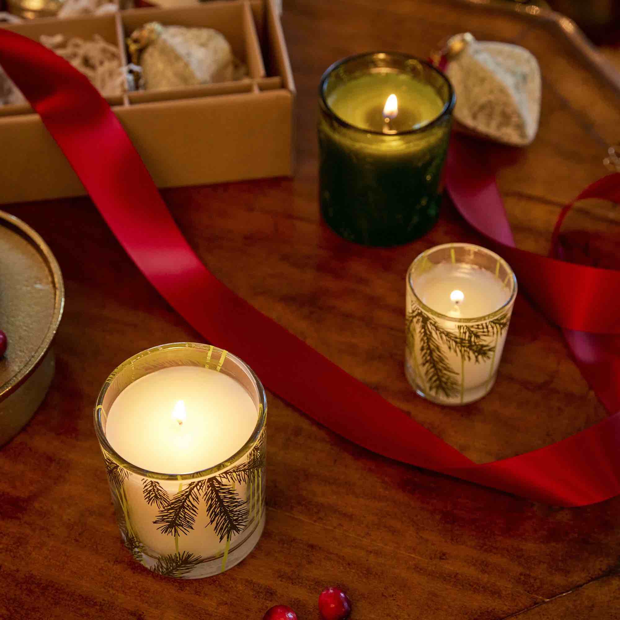 Frasier Fir Pine Needle Votive for the holidays