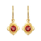 Garnet Strong Heart Drop Earrings
