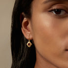 Garnet Strong Heart Drop Earrings On Model