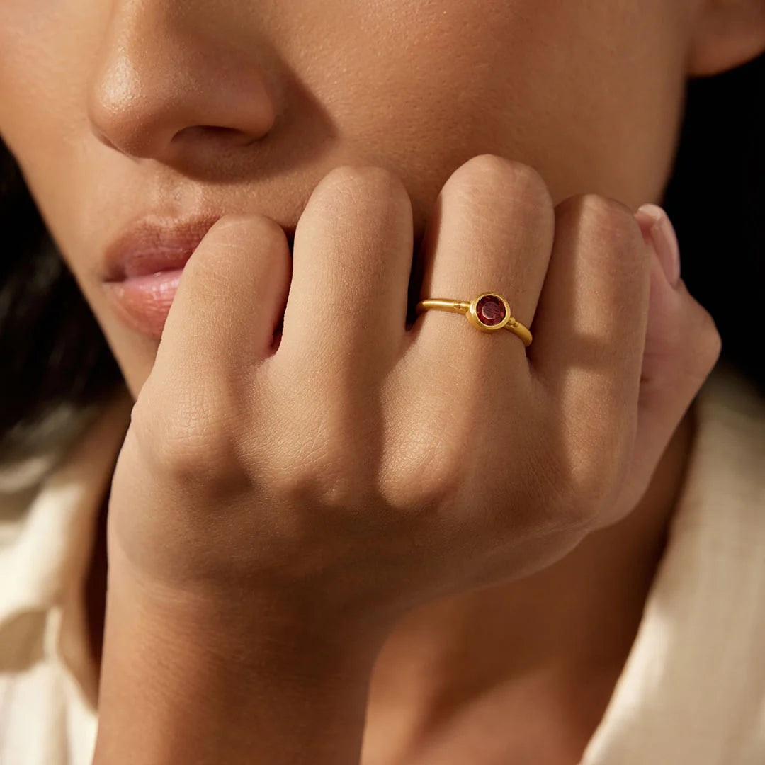 Garnet Inner Fire Ring on Model