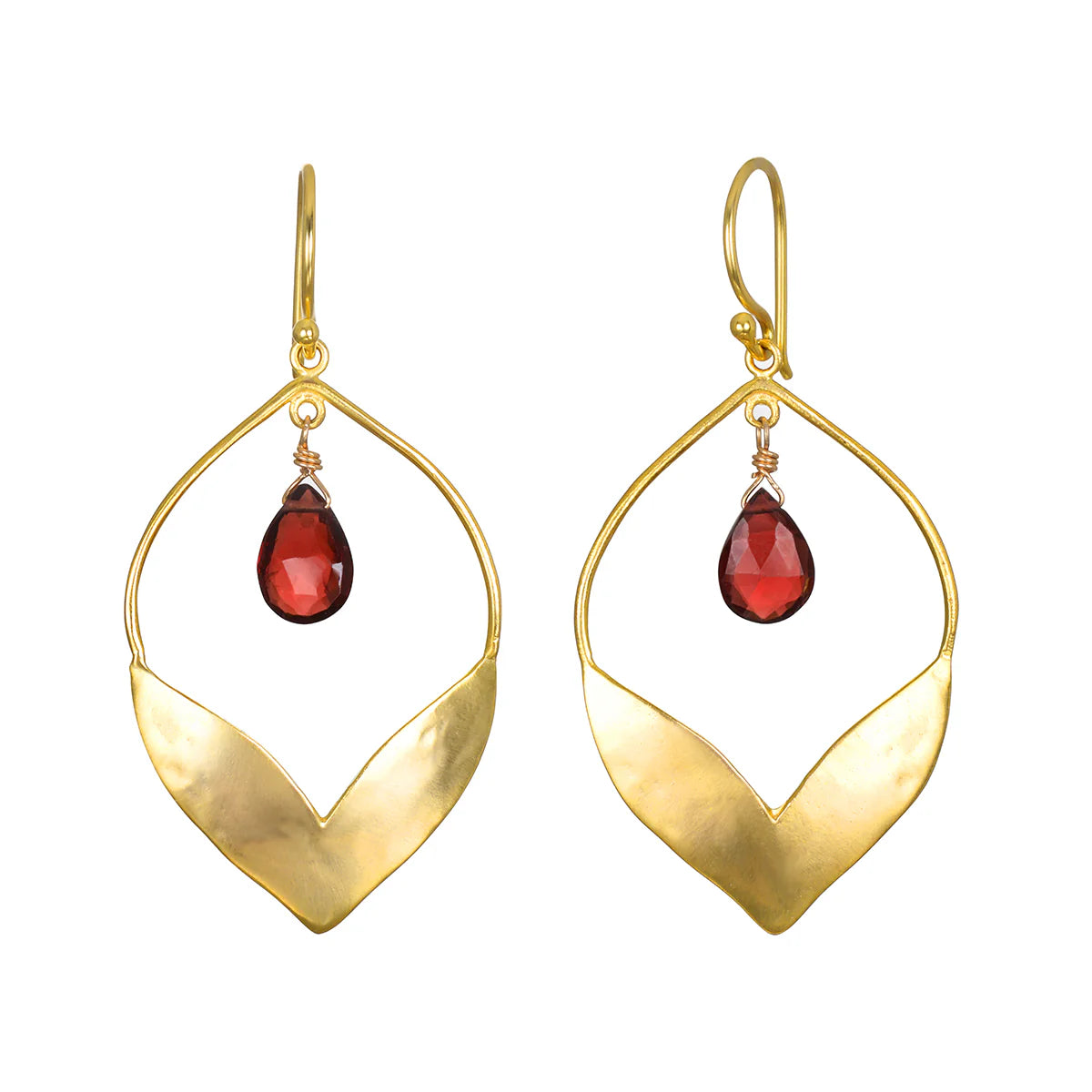 Garnet Infinite Possibilities Lotus Earrings