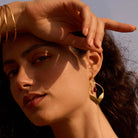 Garnet Infinite Possibilities Lotus Earrings on Model