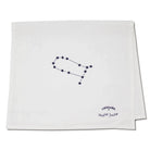 White towel with star constellation design and 'catstudio' branding on a white background